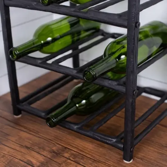 BIRDROCK HOME Bottle Rack - Black - Holder (9 Bottle) image {5}