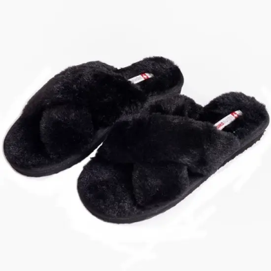 Alpine Swiss Fiona Womens Fuzzy Fluffy Faux Fur Slippers Memory Foam Indoor House Shoes image {6}