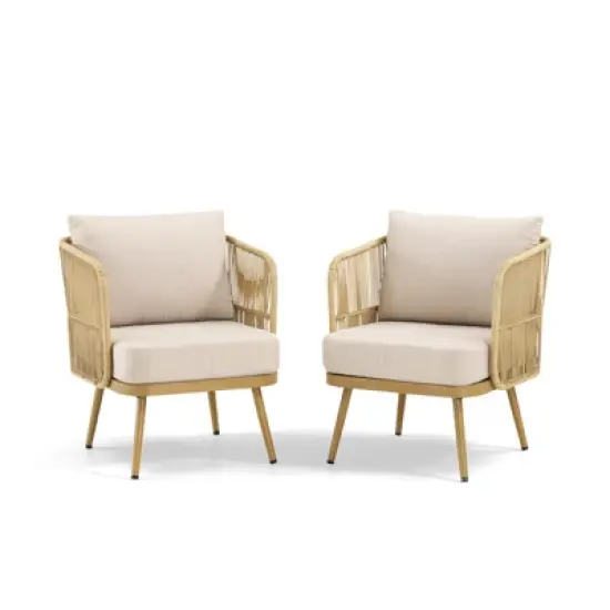 Outdoor Patio Furniture Set All Weather Wicker Conversation Set image {2}