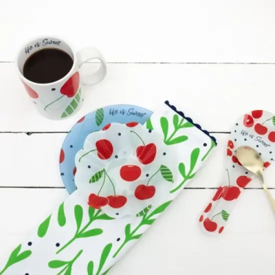 Pavilion Gift Company - Cherries - 6" Glass Bowl - Dining Bowls image {2}