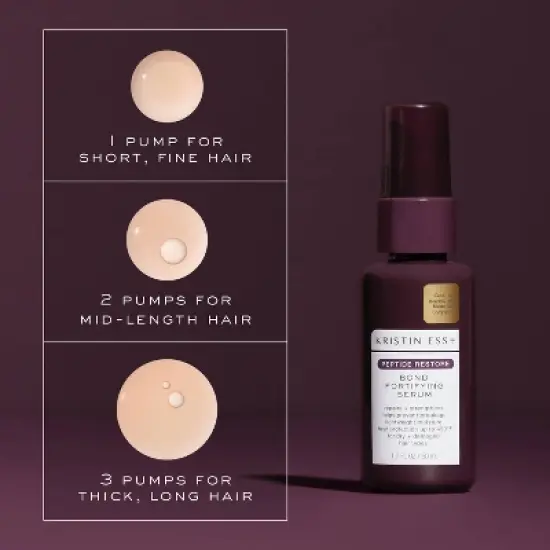 Kristin Ess + Hair Serum for Frizz & Damaged Hair  - Peptide Bond Repair with Heat Protectant - 1.7 fl oz image {11}