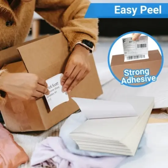 LotFancy 4x6 in Thermal Labels, 2000 Shipping Labels, Perforated, White Postage Mailing Labels image {6}