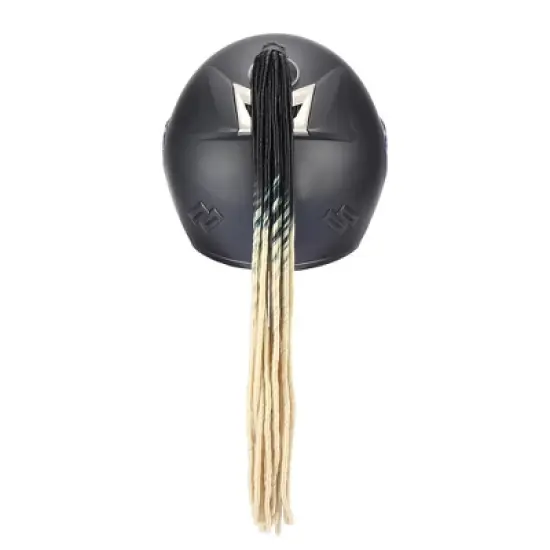 Unique Bargains Bike Motorcycle Suction Cup Helmet Decor Ponytail Black Yellow 21.65" 1 Pc image {2}