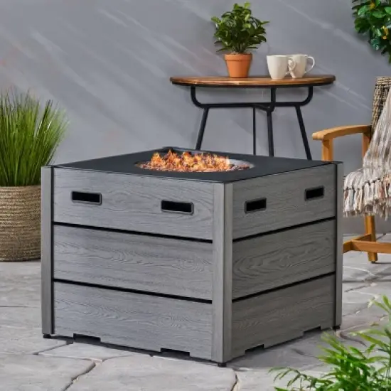 40,000 BTU Square Outdoor Fire Pit with WPC Base and Lightweight Concrete Top image {12}