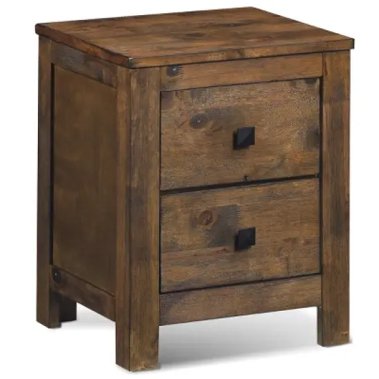 Costway Nightstand Bed Sofa Side End Coffee Table Wood 2 Storage Sliding Drawers Bedroom image {8}