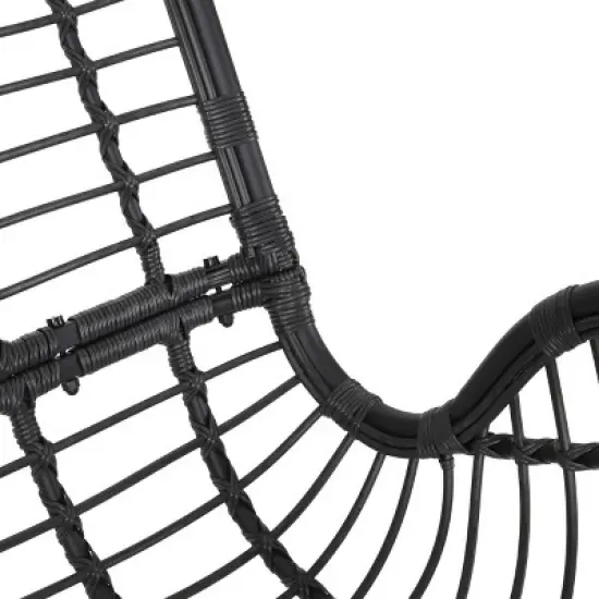 Arruda Outdoor Wicker Porch Swing with Cushions Gray/Dark Gray - Christopher Knight Home: UV & Weather-Resistant Patio Swing image {1}