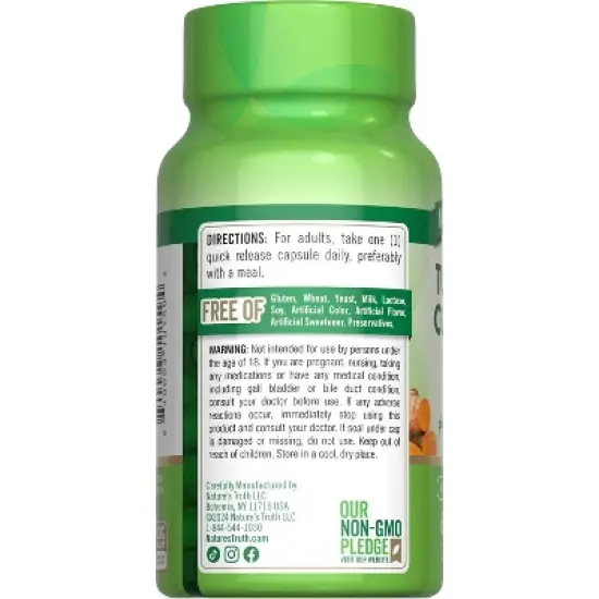 Nature's Truth Turmeric Curcumin with Black Pepper Extract | 500mg | 60 Capsules image {6}