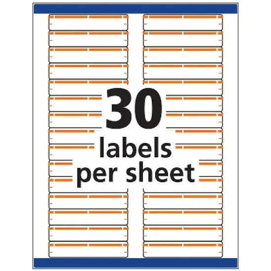 Avery Permanent File Folder Labels TrueBlock Inkjet/Laser Orange Border 750/Pack 5166 image {3}