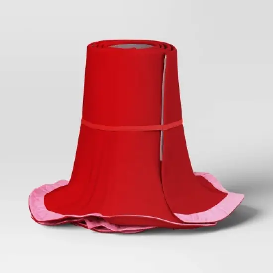 Christmas Tree Stand Collar with Scalloped Satin Edge Red/Pink - Wondershop&trade; image {2}