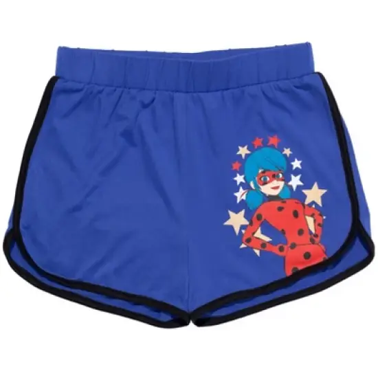 Miraculous Cat Noir Ladybug Girls Dolphin Active Shorts Leggings Tank Top and T-Shirt 4 Piece Outfit Set Little Kid to Big Kid  image {3}