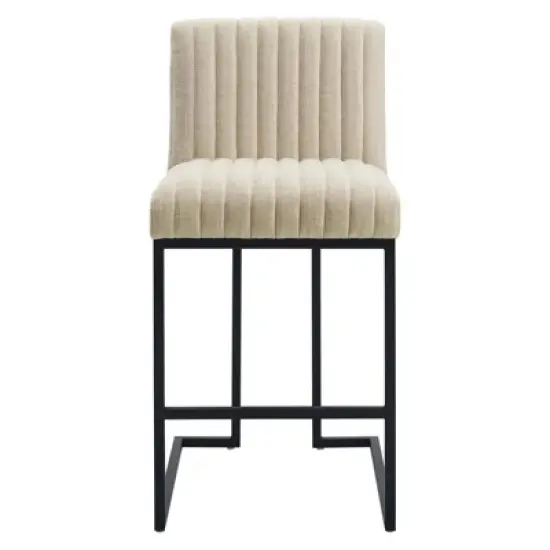 Indulge Channel Tufted Fabric Counter Height Barstool - Modway image {4}