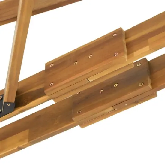 Dilan Outdoor Acacia Wood Triangle Pergola - Teak/Black - Christopher Knight Home image {4}