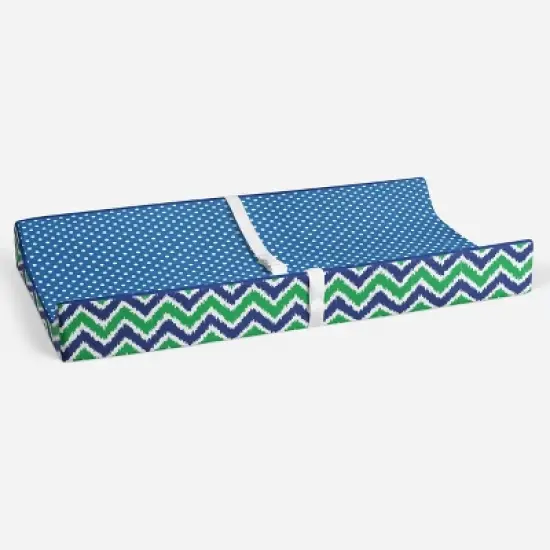 Bacati - MixNMatch Blue/Green Pin Dots Changing Pad Cover image {3}