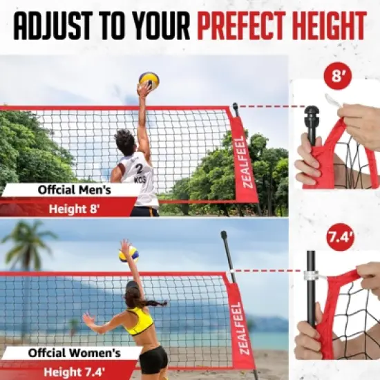 Portable Volleyball Net Set &ndash; 12/20ft
 Adjustable Height with Carry Bag for Backyard & Training image {2}