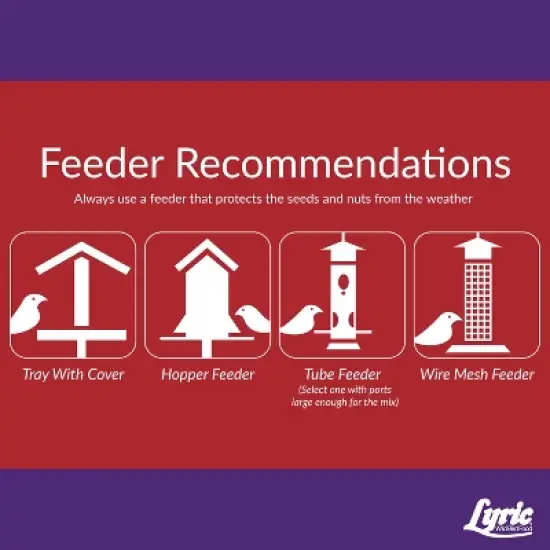 Lyric Delite Wild Bird Seed for Outside Feeders - No Waste Bird Food, Shell-Free Nuts & Seeds Mix, Attracts Buntings, Chickadees & Finches, 5 lb Bag image {6}