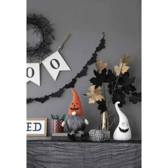 Yukimo 7x7x7" Fabric Light Black White Plaid Pumpkin, for Holiday Halloween Decor image {10}