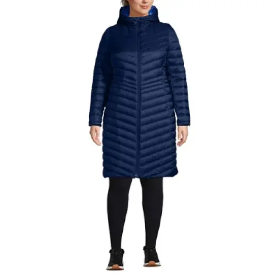 Lands' End Women's Ultralight Packable Long Down Coat image {4}