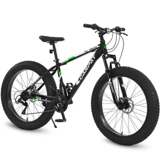 Aukfa 26-Inch Fat Tire Mountain Bike for Adults & Teens, 21-Speed, Dual Disc Brakes, Front Suspension, Steel Frame image {9}