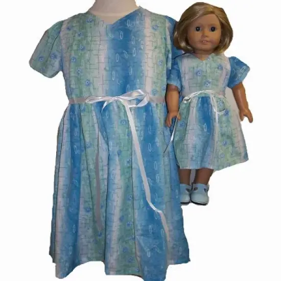 Doll Clothes Superstore Size 5 Matching Shades of Blue Dresses For Girl and Dolls image {1}