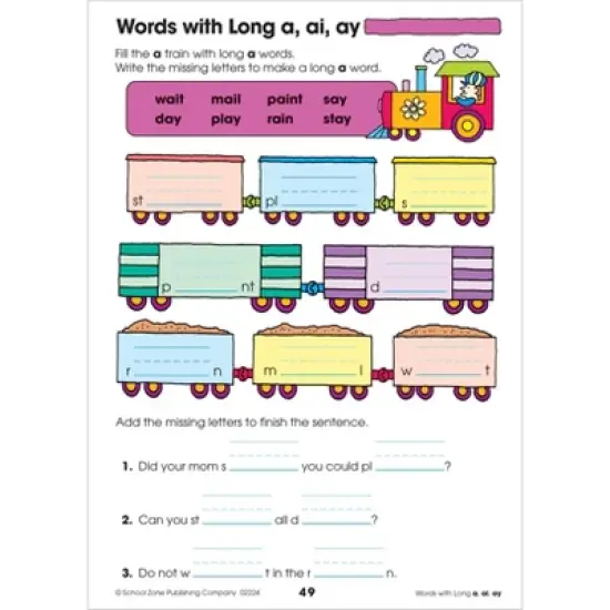 School Zone Spelling Puzzles Grades 1-2 Workbook - (Paperback) image {5}
