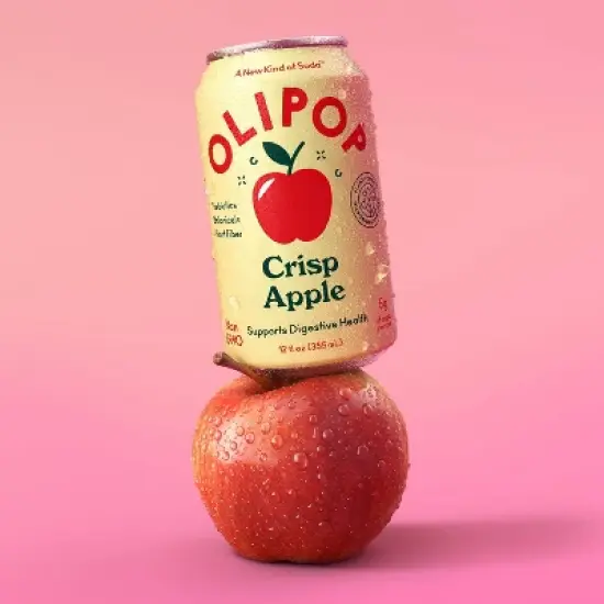 OLIPOP Crisp Apple Prebiotic Soda - 12 fl oz Can image {4}