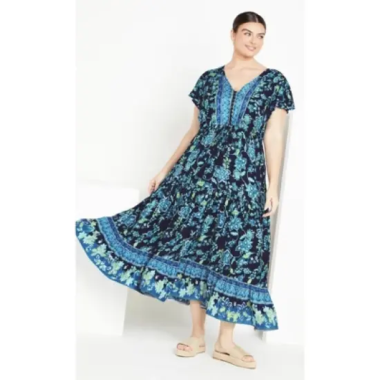 Women's Plus Size  Sandy Midi Dress - navy | AVENUE image {3}