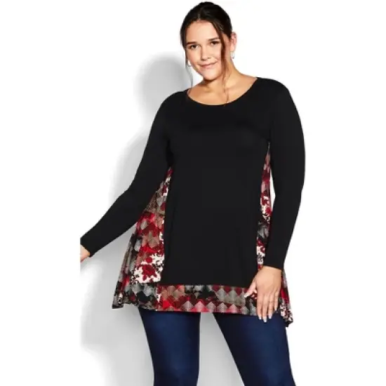 Women's Plus Size Elsa Print Tunic - rust | AVENUE image {9}