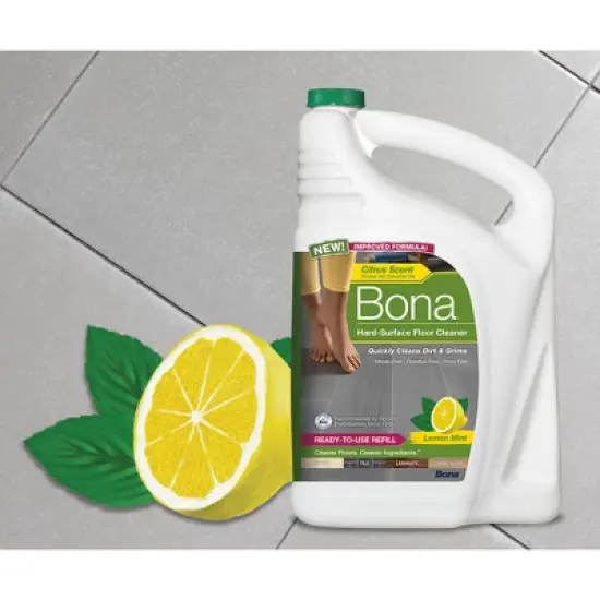 Bona Lemon Mint Cleaning Products Mop Refill Multi Surface All Purpose Floor Cleaner - 128oz image {2}