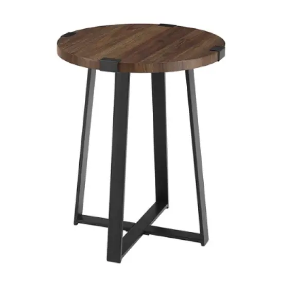 Wrightson Urban Industrial Faux Wrap Leg Round Side Table - Saracina Home image {11}