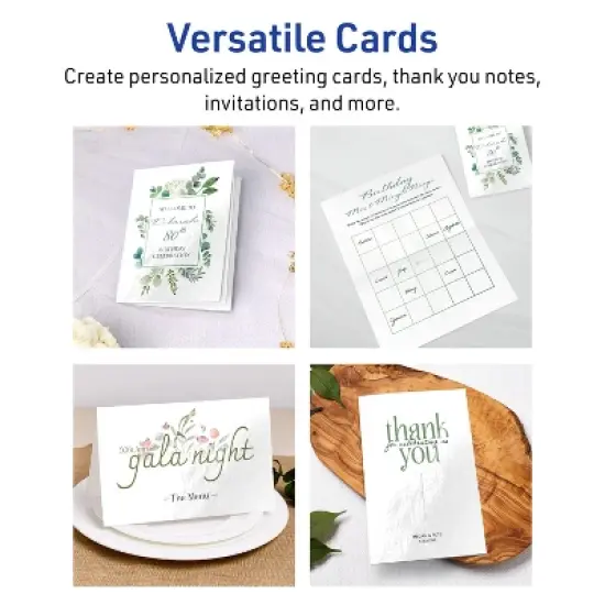 Avery Printable Greeting Cards, 4.25" x 5.5", Glossy White, 50ct image {2}