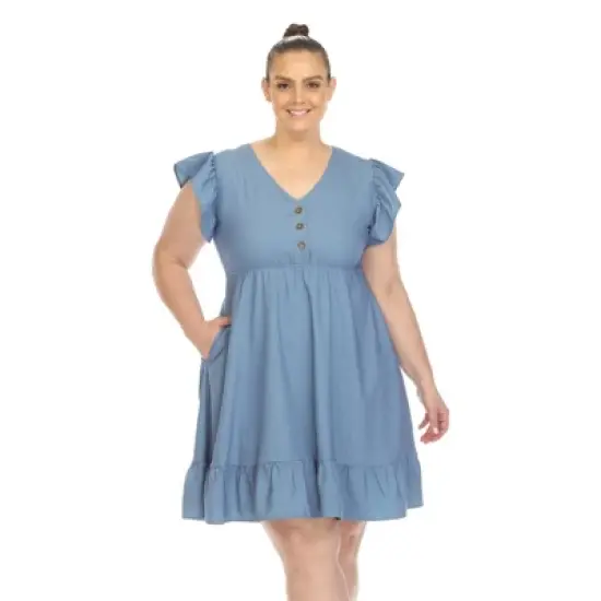 Plus Size Ruffle Sleeve Knee-Length Dress image {5}