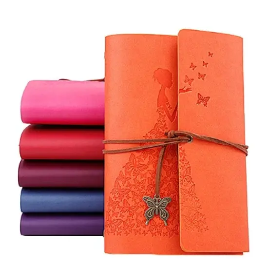 Skirts Beauty Hand Account Book Diary Book Retro Notepad, Cover color:Large Lake Blue image {1}