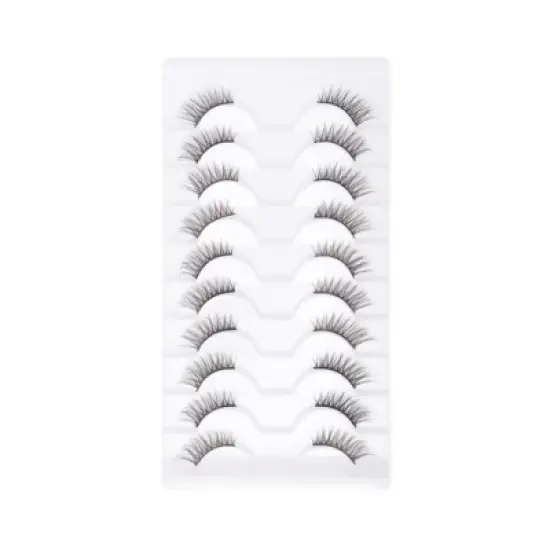 Unique Bargains Dense False Eyelashes J09 Black 10 Pair image {4}