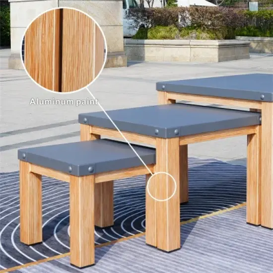Moda Furnishings Square 27.56'' L x 27.56'' W Outdoor Side Table image {6}