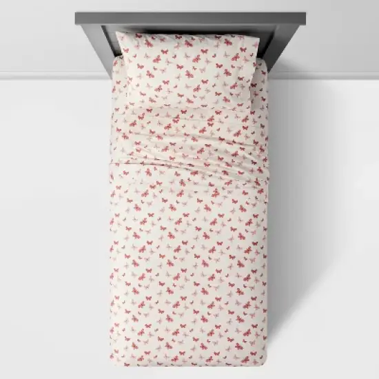 Butterfly Cotton Kids' Sheet Set Rose - Pillowfort&trade; image {2}