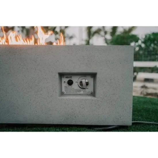 Kante 42" Rectangular Concrete & Metal Outdoor Propane Gas Modern Smokeless Fire Pit Table - Light Gray -  Rosemead Home & Garden, Inc. image {6}