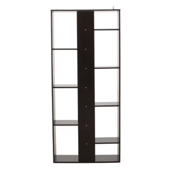71" Sparks Modern Geometric High Shelf Bookcase Dark Gray - Christopher Knight Home image {2}