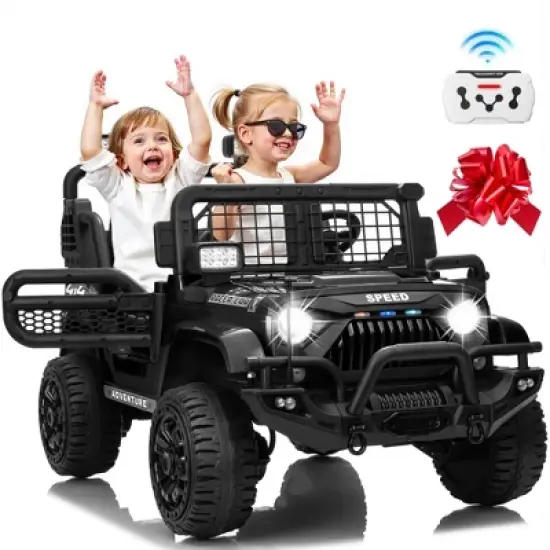 JOYRACER 24V 2-Seater Ride-On Jeep Style Car for Kids, Electric Ride-On Toys with Bluetooth, Music, USB & MP3 Port image {7}