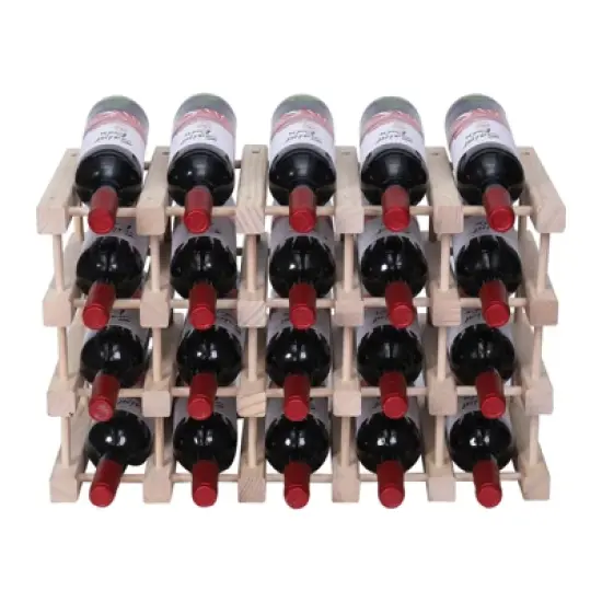 Itopfox Wooden Stackable Wine Rack for Countertop or Floor - Freestanding Cabinet Holds 20 Bottles image {9}