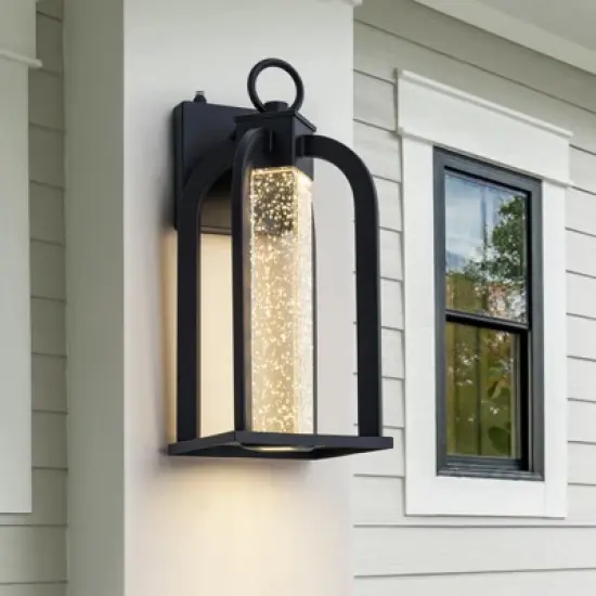 LLHZSY Modern Outdoor Wall Light Fixture Black LED Downlight 14 1/5" for Exterior House Porch Yard Patio image {10}