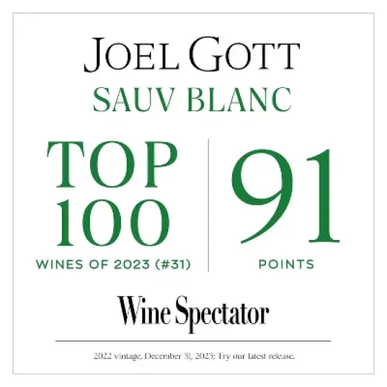 Joel Gott Sauvignon Blanc White Wine - 750ml Bottle image {2}