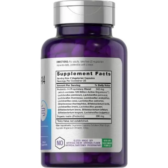 Horbaach Probiotics Supplement 120 Billion CFU with Prebiotics | 50 Capsules image {1}