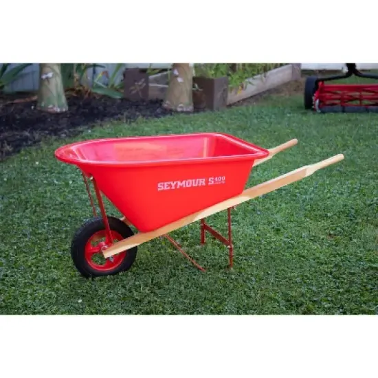 Seymour Fully Functional Metal Frame Poly Bed Wheelbarrow for Children Red image {1}