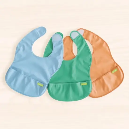 KeaBabies 3pk Presto Baby Bibs Waterproof with Food Catcher, Lightweight Toddler Bibs for Eating image {7}