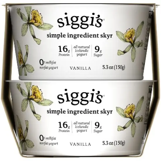 siggi's Nonfat Vanilla Icelandic-Style Skyr Yogurt - 4pk/5.3oz Cups image {12}