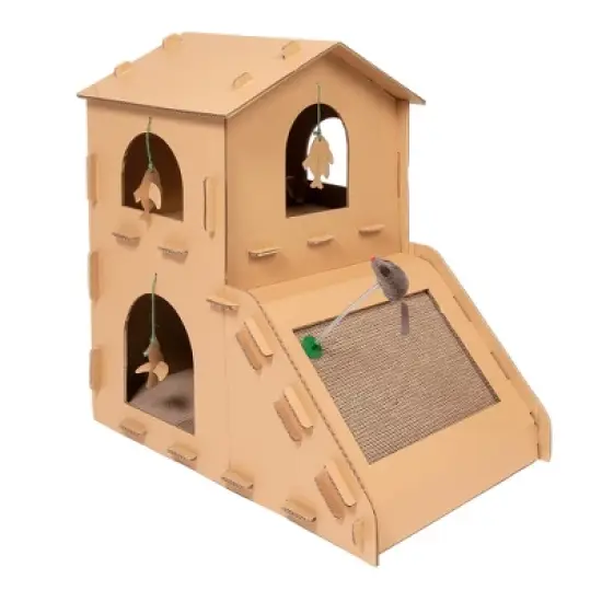 FurHaven Corrugated House Cat Scratcher With Catnip image {7}