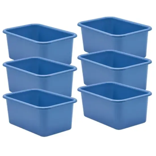 Teacher Created Resources&reg; Slate Blue Small Plastic Storage Bin, Pack of 6 image {3}