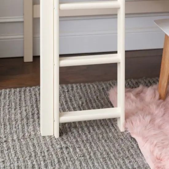 Twin Solid Pine Wood Low Loft Bed White - Saracina Home image {6}