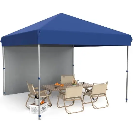 GustoWave 10x10 Ft Pop Up Canopy with 1 Sidewall for Deck, Garden image {6}