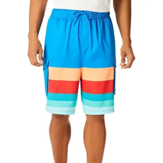 KS Island by KingSize Men's Big & Tall &trade; 8" Flex Cargo Swim Trunks image {4}